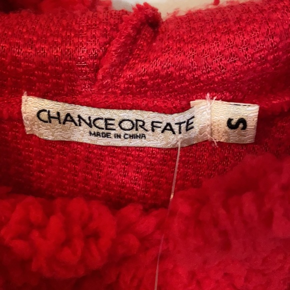 Chance or Fate Hooded Red Sherpa Christmas Sweater - Picture 3 of 4